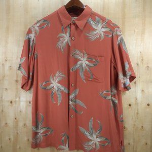 (Vintage - Very Rare) Men's Caribbean Red with Tropical Flowers Hawaiian Shirt